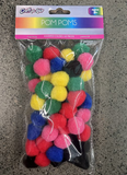 CFK-126 ASST- 60 CT POM POMS ASSORTED PRIMARY COLORS - 24 PCS PER CASE