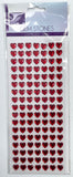 CRAFT BOX- HEART GEM STONES - RED - 24 PCS