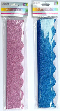 CFK-1585 - 8 pc glitter foam borders - ASSORTED COLORS $0.75/pc
