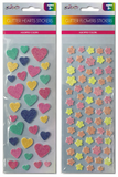 GLITTER HEARTS & FLOWERS STICKERS ASSORTMENT-$0.75