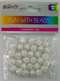 SILVER FLOWER BEADS -$0.75
