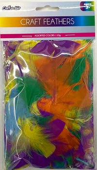 CRAFT FEATHERS ASSORTED COLORS & SIZES  - $0.75 INNER PACKING 24 PCS