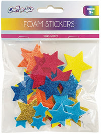 CRAFT FOR KIDS- 45 PCS FOAM STICKERS - STARS - INNER PACKING 24 PCS