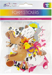 CRAFT FOR KIDS- 22 PCS FOAM STICKERS - FARM - INNER PACKING 24 PCS